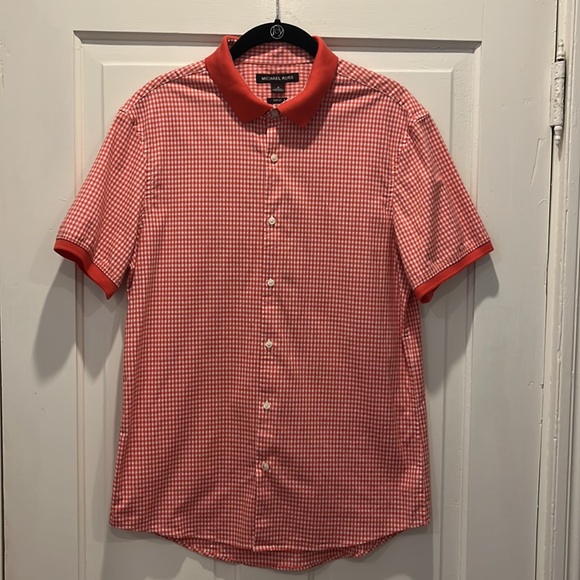 Michael Kors Men’s Button Down Short-Sleeve Shirt - Size Medium Slim Fit - Picture 2 of 12